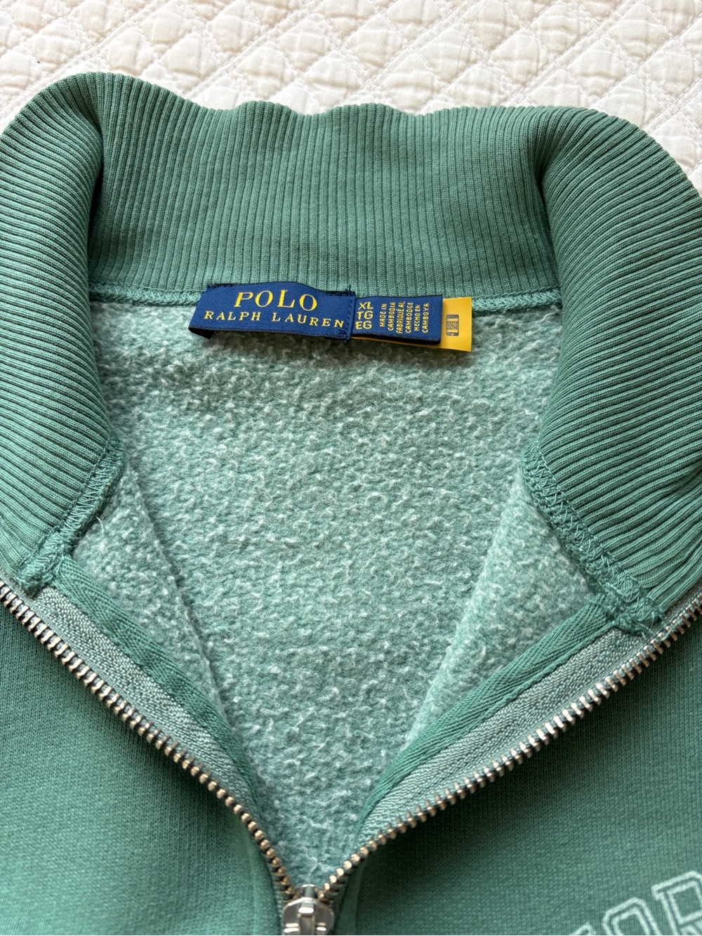 Ralph Lauren Mint Green Half-Zip Pullover Sweatshirt - Picture 4 of 6